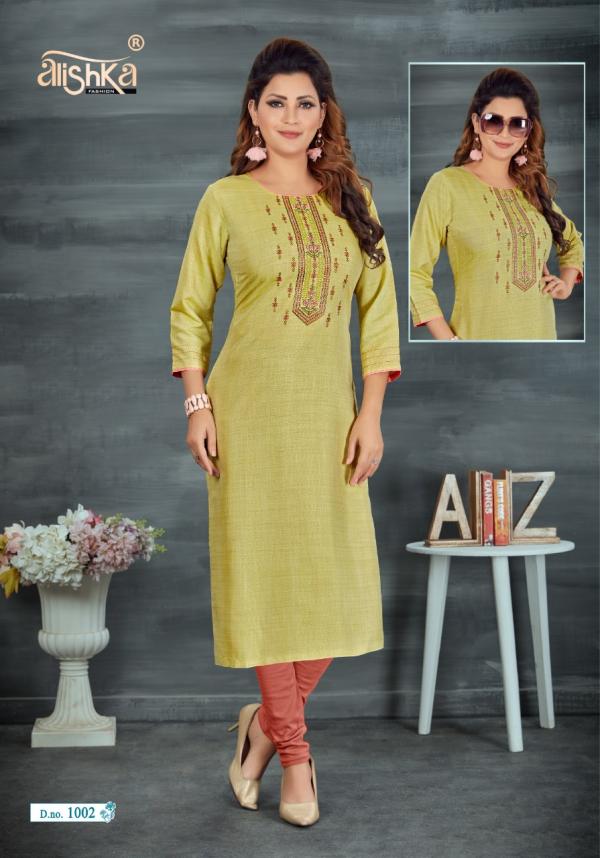 Alishka Prisha Rayon Fancy Embroidery Kurti